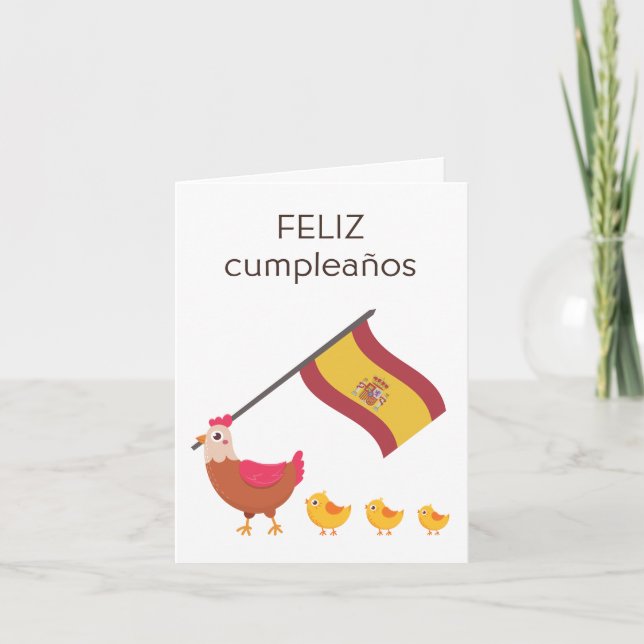 Tarjeta de cumpleaños española - feliz cumpleaños (Anverso)
