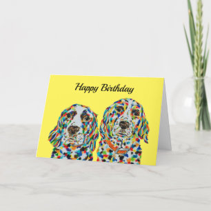 Tarjeta de cumpleaños española Springer Spaniel