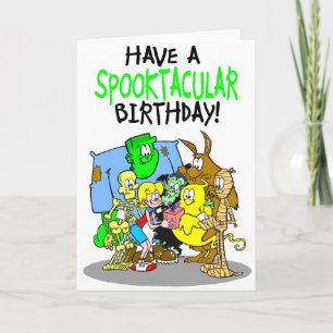 Tarjeta de cumpleaños espantosa para chicas.