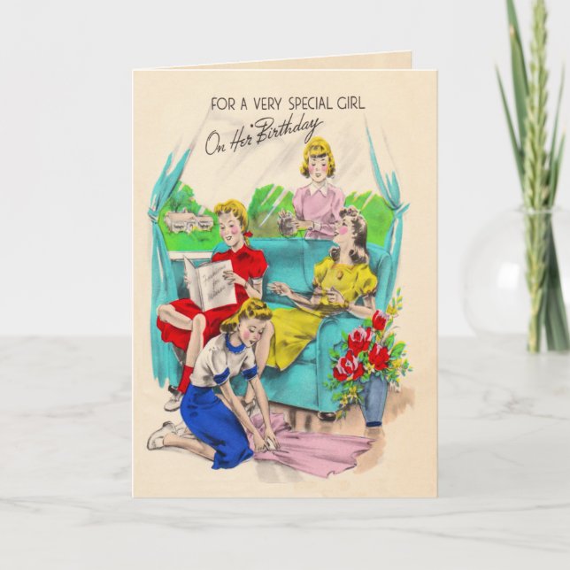 Tarjeta de cumpleaños especial del chica (Anverso)