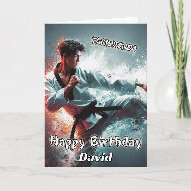 Tarjeta de cumpleaños Espíritu de patada de Taekwo (Anverso)