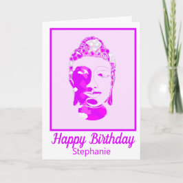 Tarjeta de cumpleaños espiritual rosa y simetría b