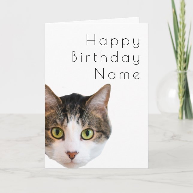 Tarjeta de cumpleaños estilo Art Déco para el gato (Anverso)