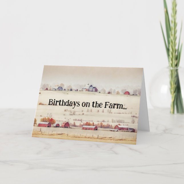 Tarjeta de cumpleaños estilo granja (Anverso)