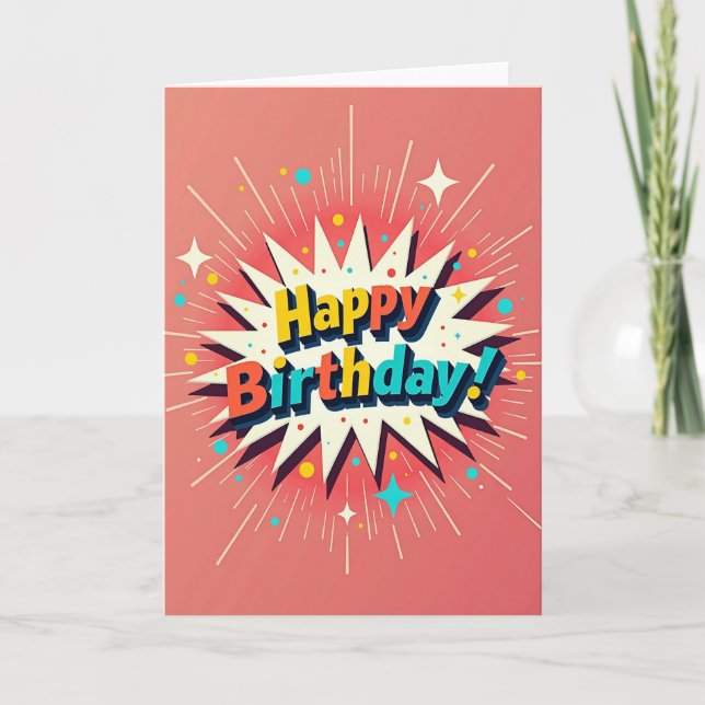 Tarjeta de cumpleaños Estrella Alegre (Anverso)
