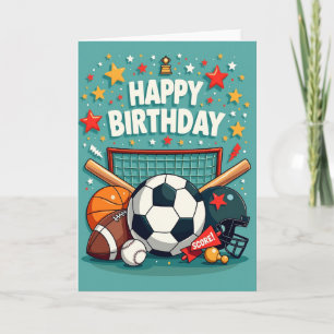 Tarjeta de cumpleaños estrellada jubilosa