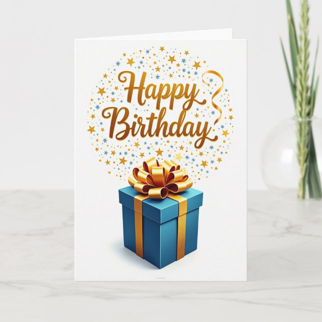 Tarjeta de cumpleaños Estrellas Brillantes (Anverso)
