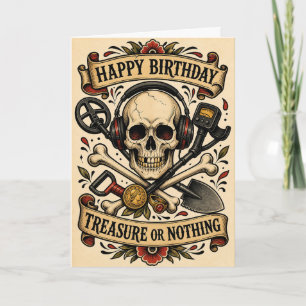 Tarjeta de cumpleaños Etal Detecting Treasure Or N