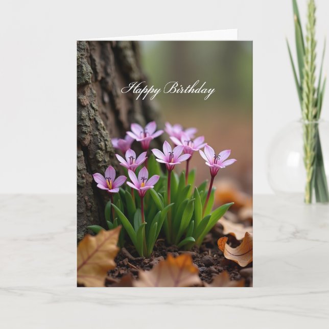 Tarjeta de cumpleaños Ethereal Bloom (Anverso)