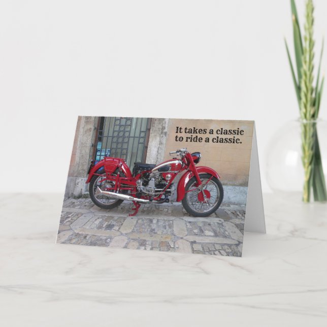 Tarjeta de cumpleaños Euro Moto Guzzi Motorcycle C (Anverso)