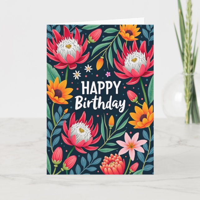 Tarjeta de cumpleaños Exotic Blossom (Anverso)