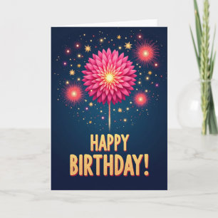 Tarjeta de Cumpleaños Explosión Dorada