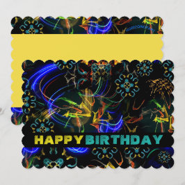 Tarjeta de cumpleaños Explosión exótica de fuegos 