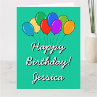 Tarjeta de cumpleaños extra grande con globos de c