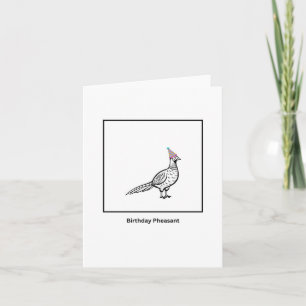 Tarjeta de cumpleaños, faisán de cumpleaños, tarje