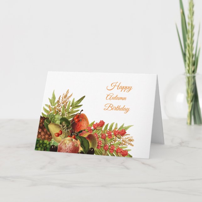 Tarjeta de cumpleaños Fall Fruits and Berries (Anverso)