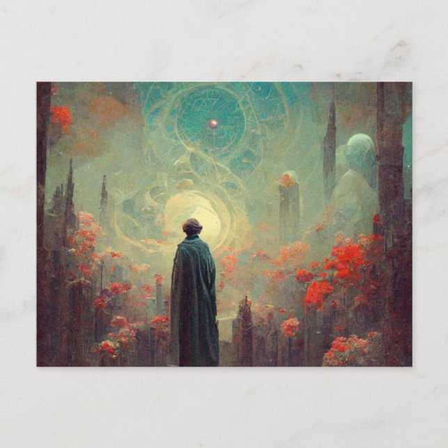 Tarjeta de cumpleaños fantástica belleza mística (Anverso)