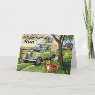 Tarjeta de cumpleaños "FARM" Son con escena de rec