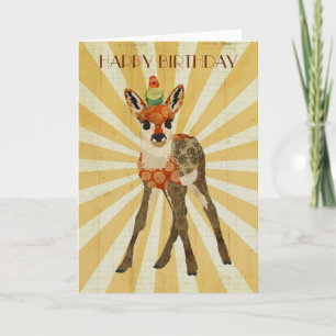 Tarjeta de cumpleaños FAWN y BIRD