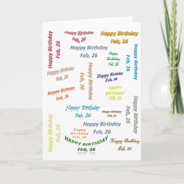 Tarjeta de Cumpleaños Febrero, 26 (Anverso)