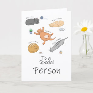 Tarjeta de cumpleaños felina purr-fecta para una p
