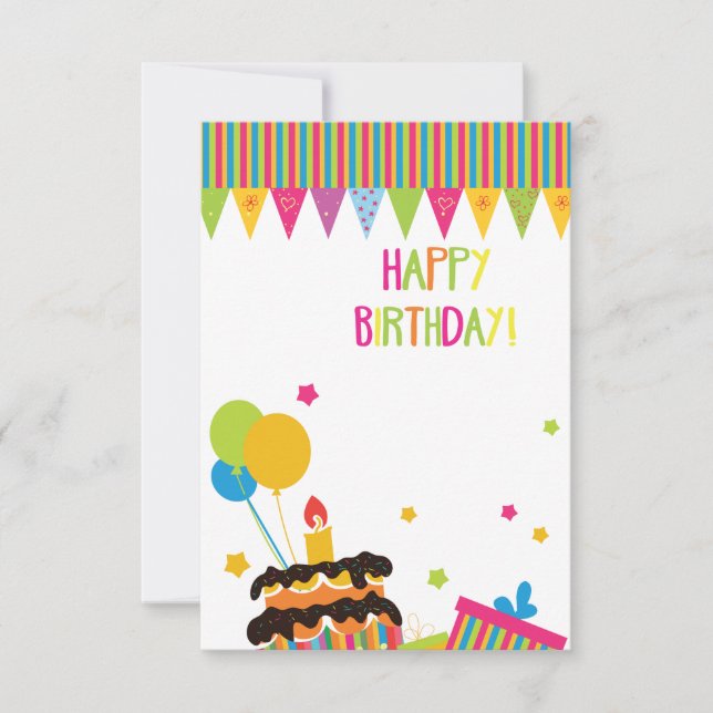 Tarjeta de cumpleaños feliz (Anverso)