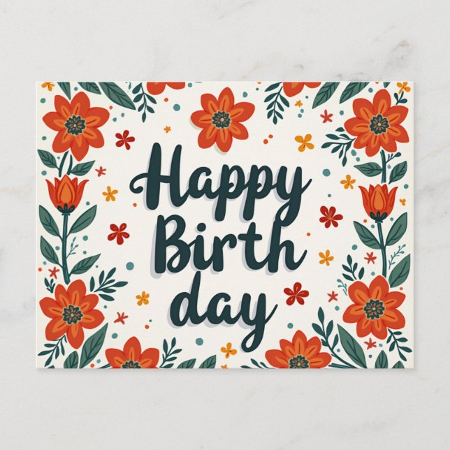 Tarjeta de cumpleaños feliz. (Anverso)