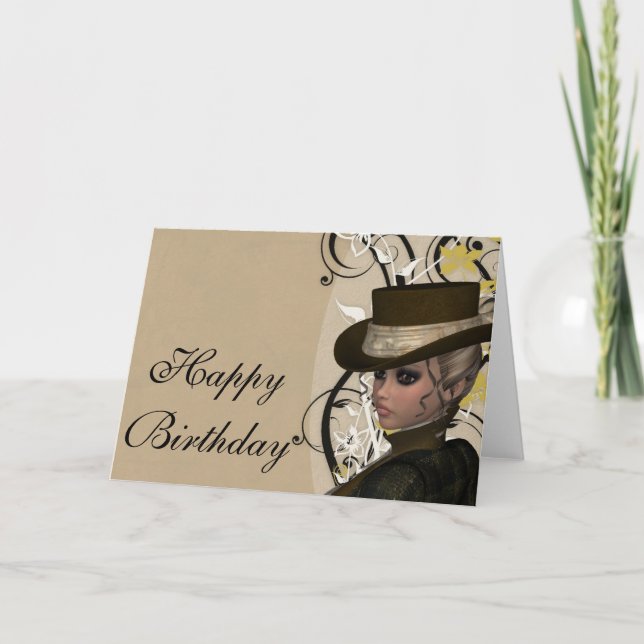 Tarjeta de cumpleaños feliz 1 de mujer de Bonito d (Anverso)