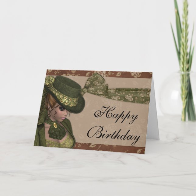 Tarjeta de cumpleaños feliz 3 de mujer Bonito vent (Anverso)