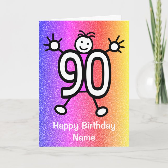 Tarjeta de cumpleaños feliz 90 (Anverso)