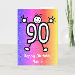 Tarjeta de cumpleaños feliz 90
