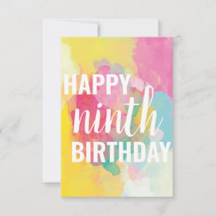 Tarjeta de cumpleaños feliz 9 ("Gradientes de colo