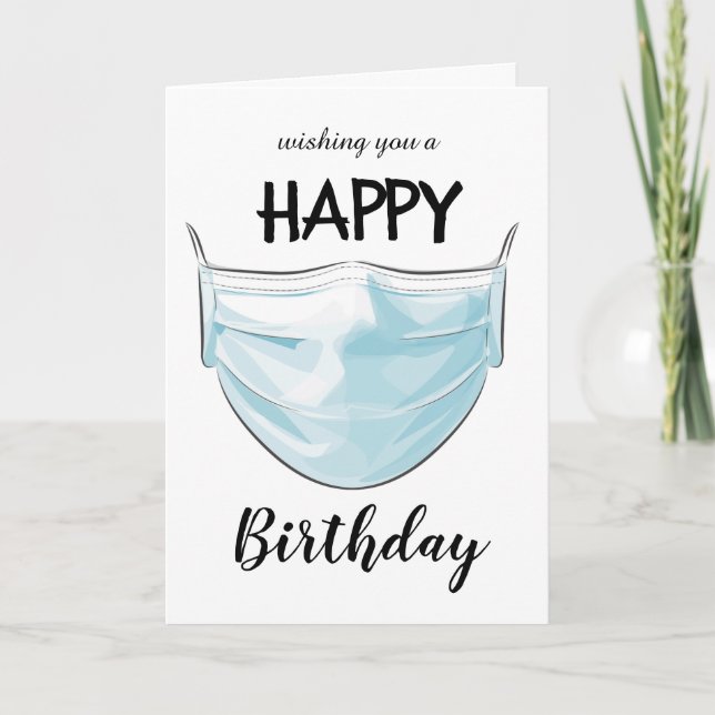 Tarjeta de cumpleaños feliz a distancia social (Anverso)