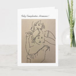 Tarjeta de cumpleaños feliz a las hermanas