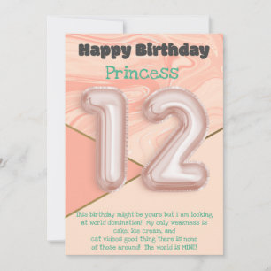Tarjeta de cumpleaños feliz a los chicas de 12 año