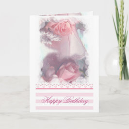 Tarjeta de cumpleaños feliz a los rosas