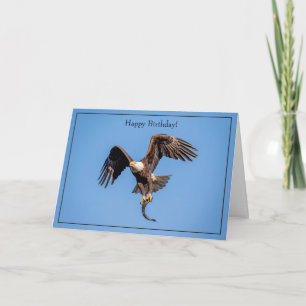 Tarjeta de cumpleaños feliz águila calva
