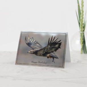 Tarjeta de cumpleaños feliz águila calva