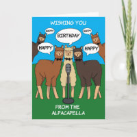 Tarjeta de cumpleaños feliz Alpaca Pun Alpacapella
