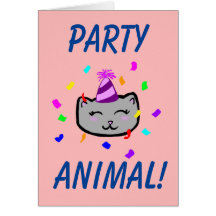 Tarjeta de cumpleaños feliz - Animal Fiesta