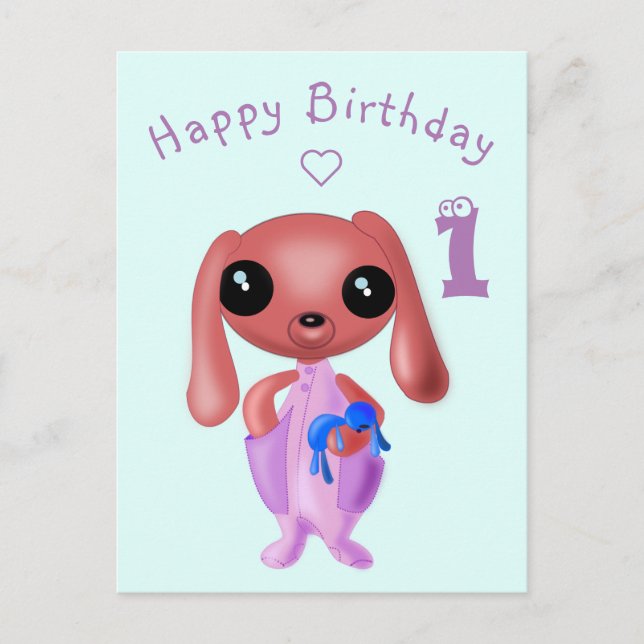 Tarjeta de cumpleaños feliz - Ave divertida - Su e (Anverso)