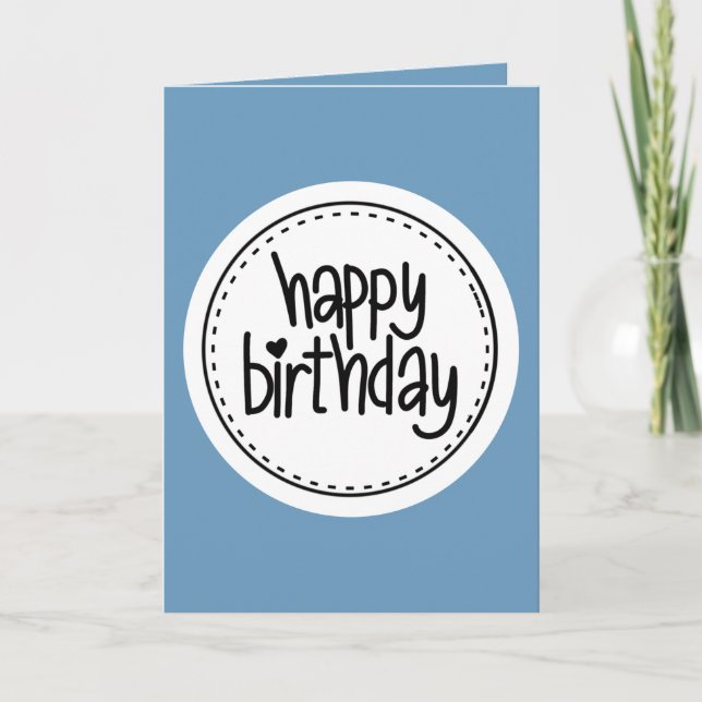 Tarjeta de cumpleaños feliz azul (Anverso)