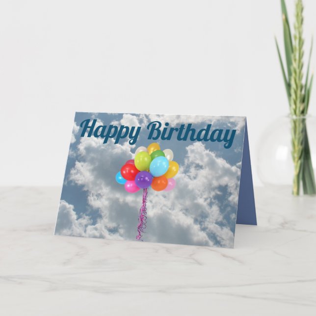 Tarjeta de cumpleaños feliz Balloon Blank (Anverso)