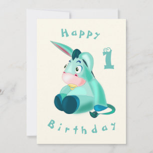 Tarjeta de cumpleaños feliz - Bebé Burro - tu edad