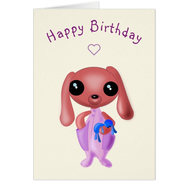 Tarjeta de cumpleaños feliz bebé conejo (Frente)