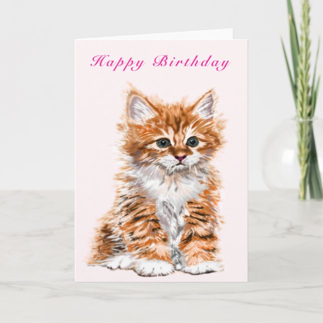 Tarjeta de cumpleaños feliz bebé gatito - Su texto (Anverso)