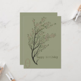 tarjeta de cumpleaños feliz botánico