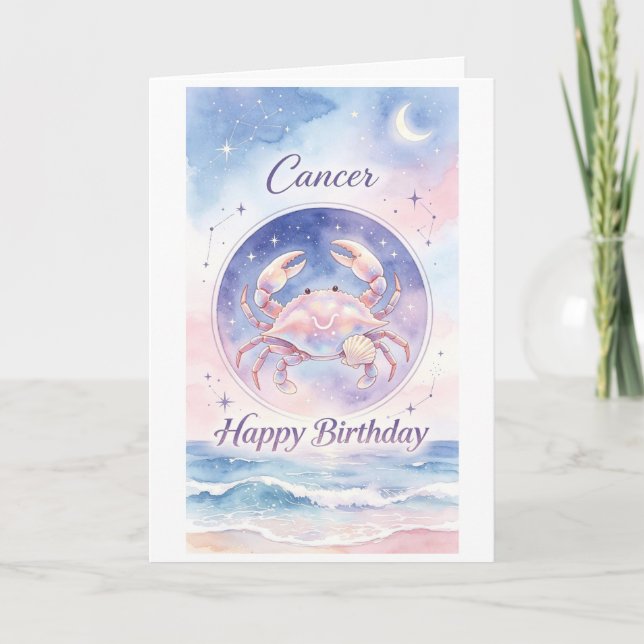 Tarjeta de cumpleaños feliz cáncer (Anverso)