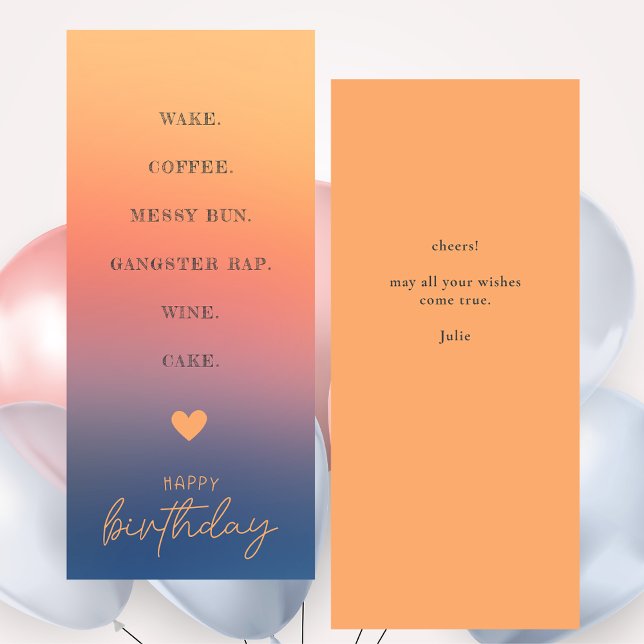 Tarjeta de cumpleaños feliz colorida y caprichosa  (Flat Greeting Card)