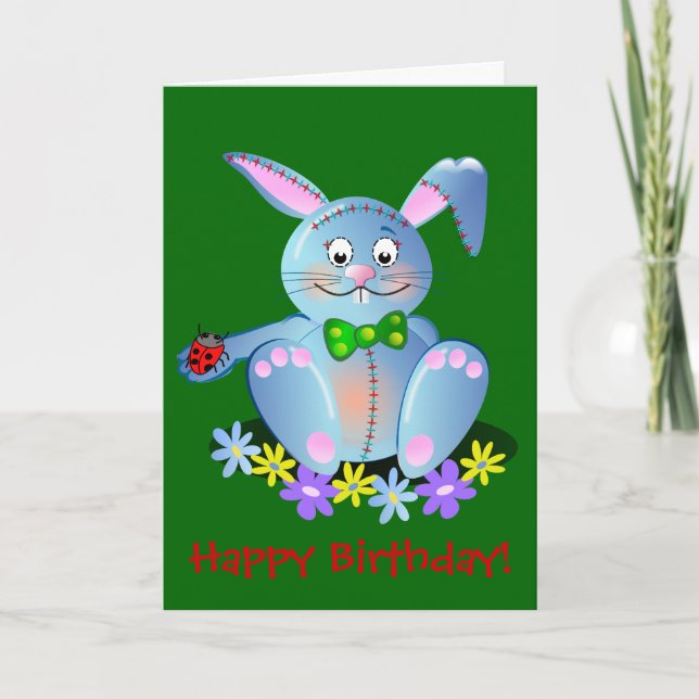 Tarjeta de cumpleaños feliz con Bunny (Anverso)